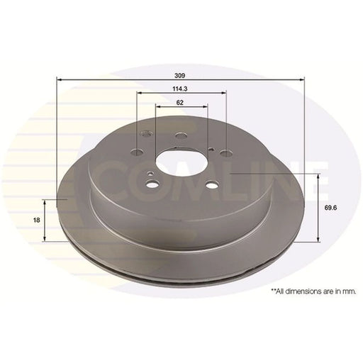Comline 2 x Internally Vented Rear Brake Discs ADC4073V