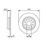 Bosch 2 x Solid Rear Brake Discs 0 986 479 A84