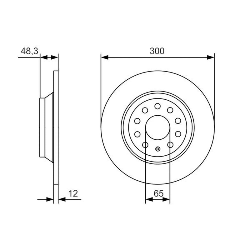 Bosch 2 x Solid Rear Brake Discs 0 986 479 A84