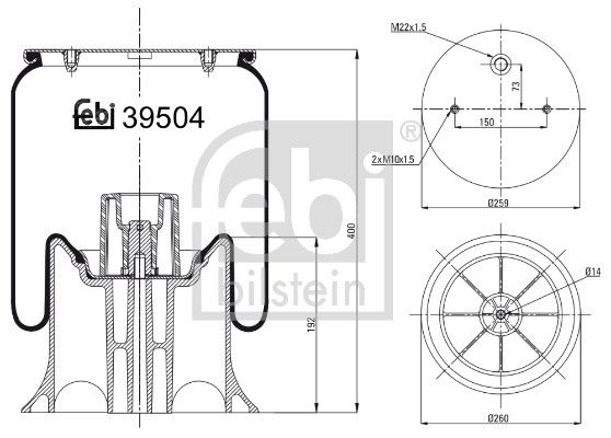 Febi Air Suspension Bellow 260mm