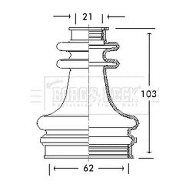 Borg & Beck Drive Shaft Bellow Kit Front Left BCB2670