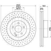 Mintex 2 x Perforated Front Brake Discs MDC1781