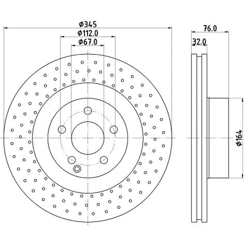 Mintex 2 x Perforated Front Brake Discs MDC1781