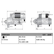 Denso Starter Motor 12V 2kW 9 Teeth DSN1223
