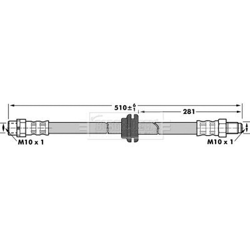 Borg & Beck Brake Hydraulic Hose Line Front Left BBH6924