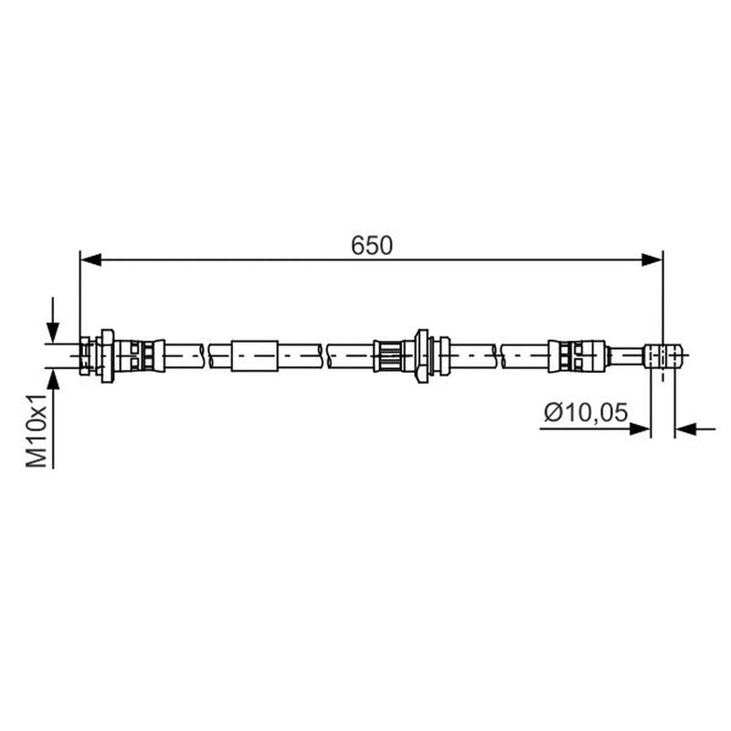 Bosch Brake Hydraulic Hose Line Rear Right 1 987 481 476