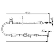 Bosch Handbrake Cable Left Rear 1 987 482 176
