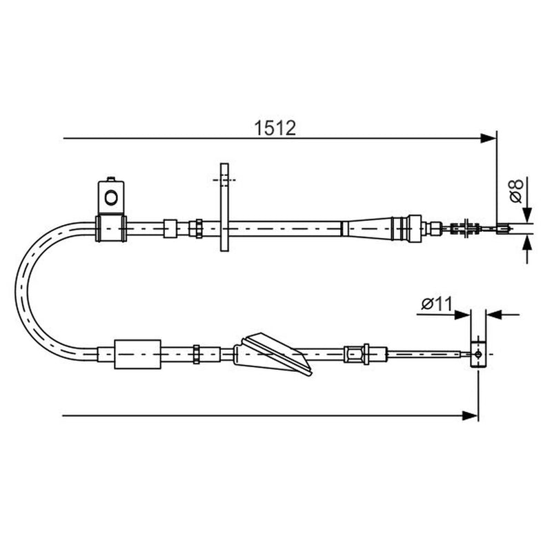 Bosch Handbrake Cable Left Rear 1 987 482 176