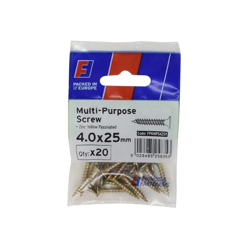 ForgeFix Multi-Purpose Pozi Screw CSK ST ZYP 4.0 x ForgePack 20 25-70mm