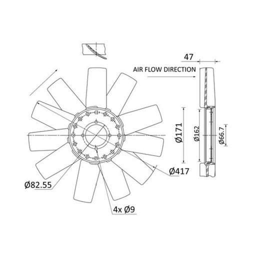 Mahle Radiator Cooling Fan Blade CFW 90 000P
