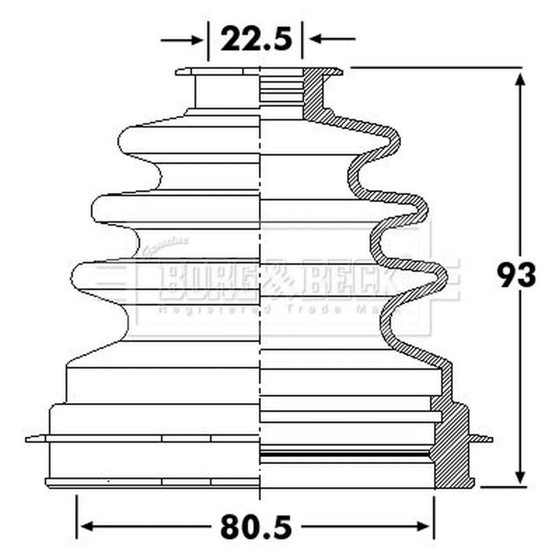Borg & Beck Drive Shaft Bellow Kit Front Left BCB6260