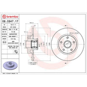 Brembo 2 x Solid Rear Brake Discs 08.C647.17