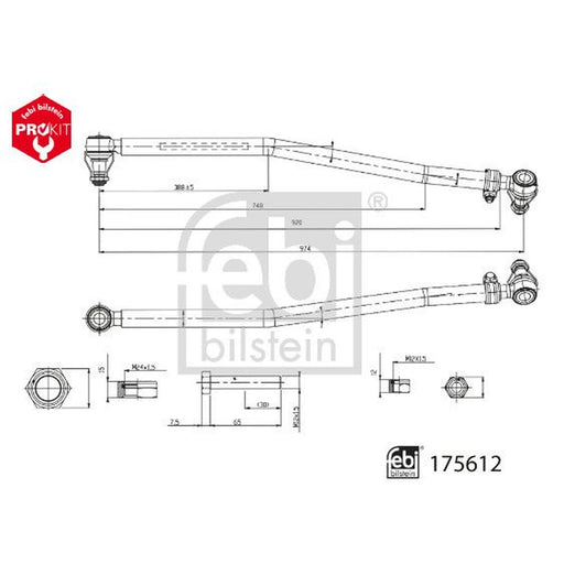 Febi Centre Rod Assembly Front 175612