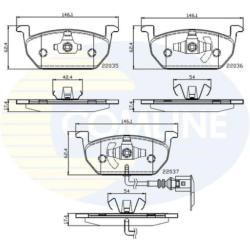 Comline 4 x Front Brake Pad Set CBP12224
