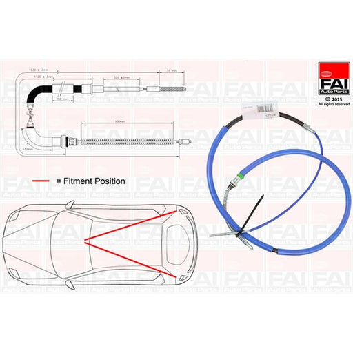 FAI Handbrake Cable Left Rear FBC0148