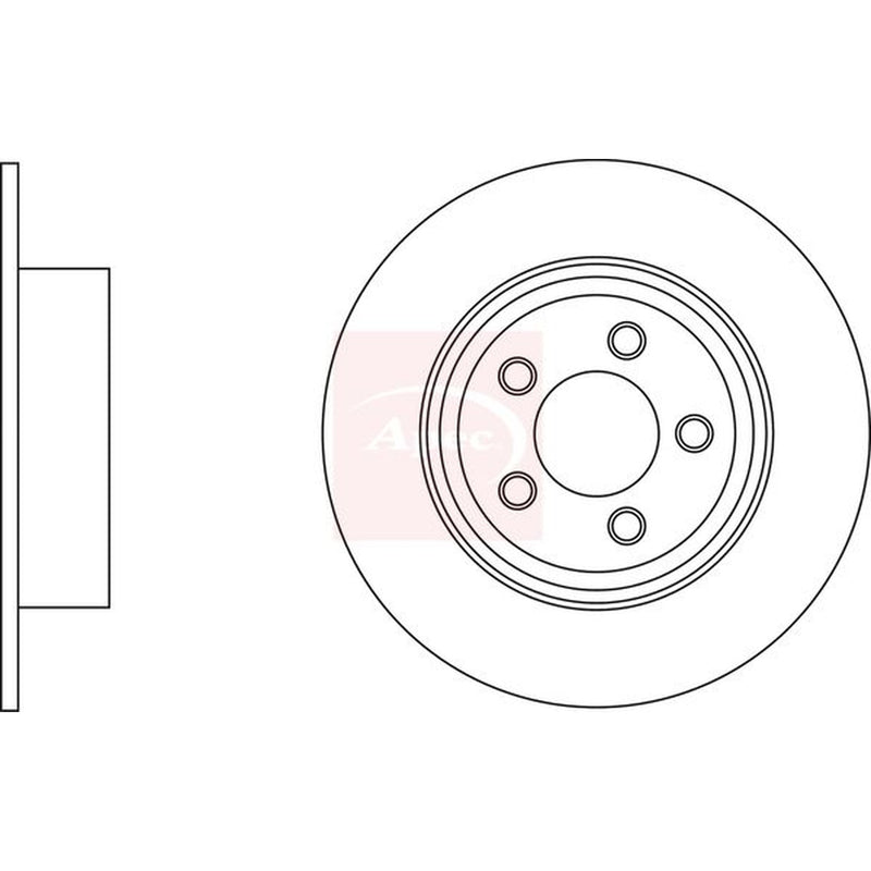 Apec 2 x Solid Rear Brake Discs DSK2853