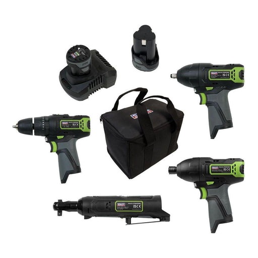 Sealey 4 x 10.8V SV10.8 Series Cordless Combo Kit 2 Batteries CP108VCOMBO2 Sealey  - Town Parts
