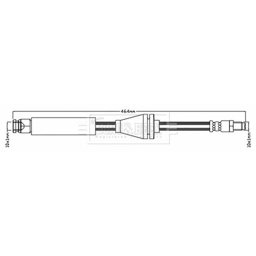 Borg & Beck Brake Hydraulic Hose Line Front Left BBH6951