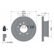 Textar 2 x Vented Front Brake Discs 92131503