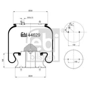 Febi Air Suspension Bellow 220mm Front 44629