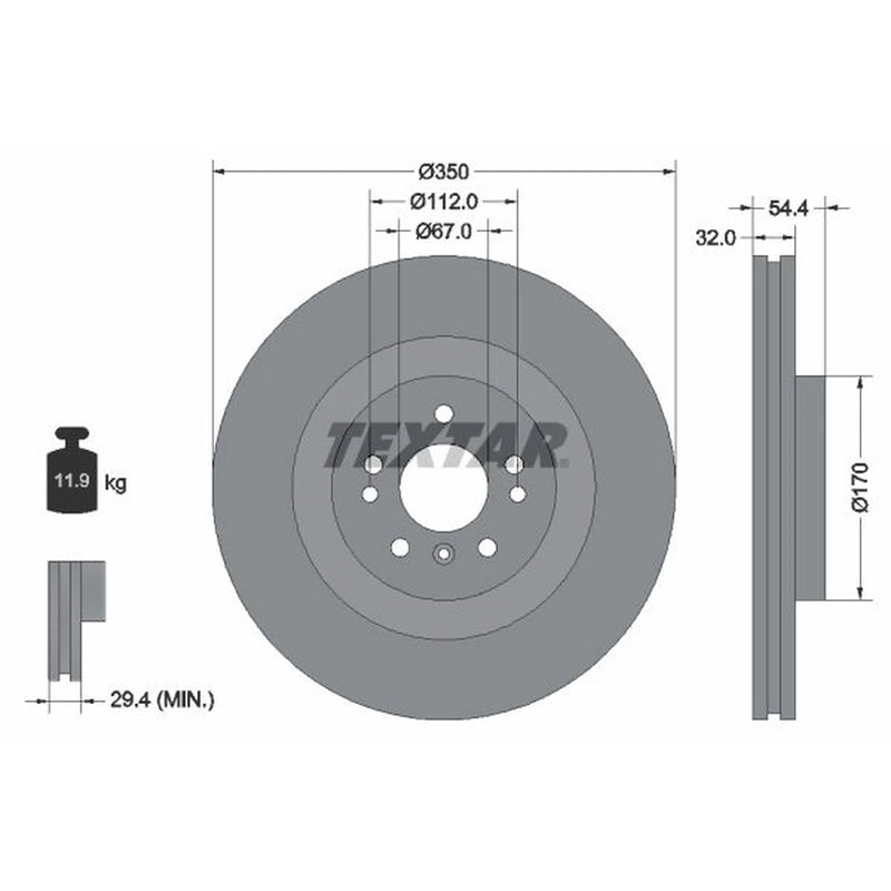 Textar Front Brake Discs 92284205