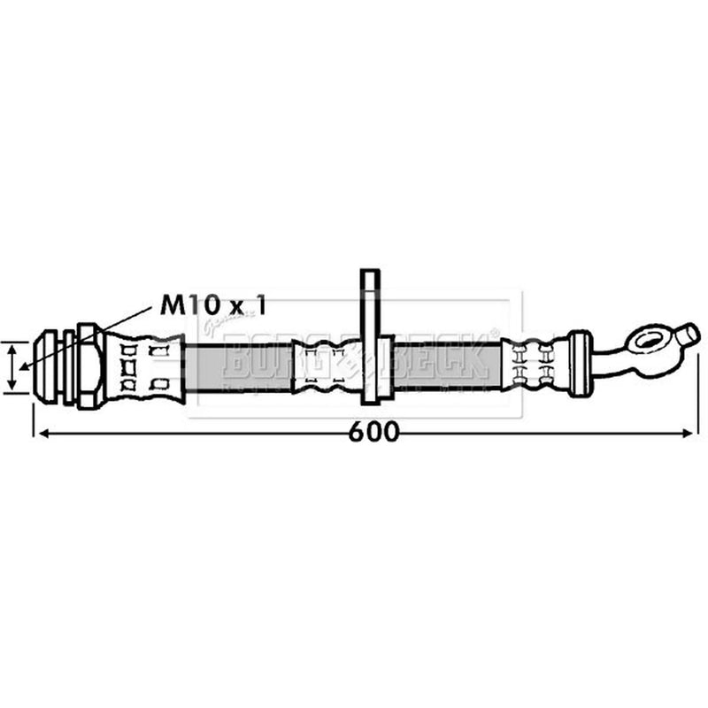 Borg & Beck Brake Hydraulic Hose Line Front Left BBH7244