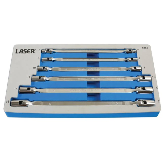 Laser Tools Flexible Socket Spanner Set 6pc - PL