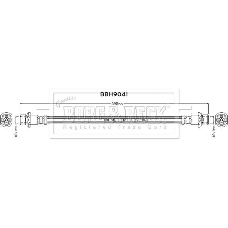 Borg & Beck Brake Hydraulic Hose Line Rear Left BBH9041