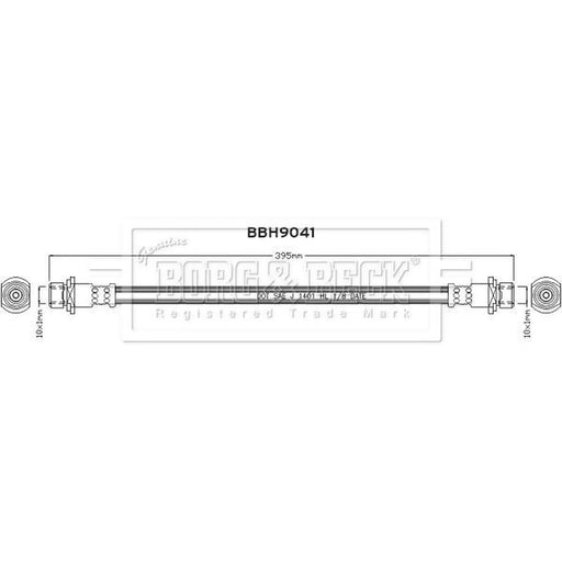 Borg & Beck Brake Hydraulic Hose Line Rear Left BBH9041