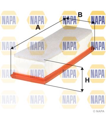 NAPA Air Filter Insert 344mm Length 73mm Height Fits BMW 5 Series X3 X4 X5 NAPA - Town Parts