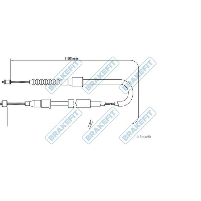 Apec Handbrake Cable Left Rear BBC3466