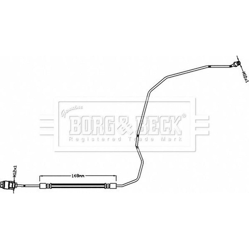 Borg & Beck Brake Hydraulic Hose Line Rear BBH8466