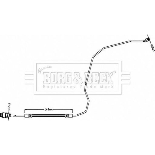Borg & Beck Brake Hydraulic Hose Line Rear BBH8466