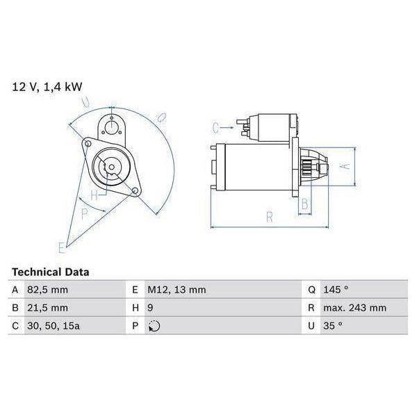 Bosch Reman Starter Motor 1819 0986018190 Bosch  - Town Parts