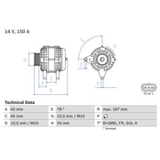 Bosch Car Alternator 12V 0 986 049 071