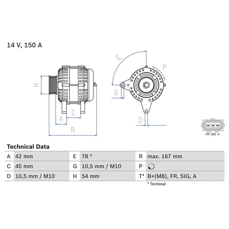 Bosch Car Alternator 12V 0 986 049 071
