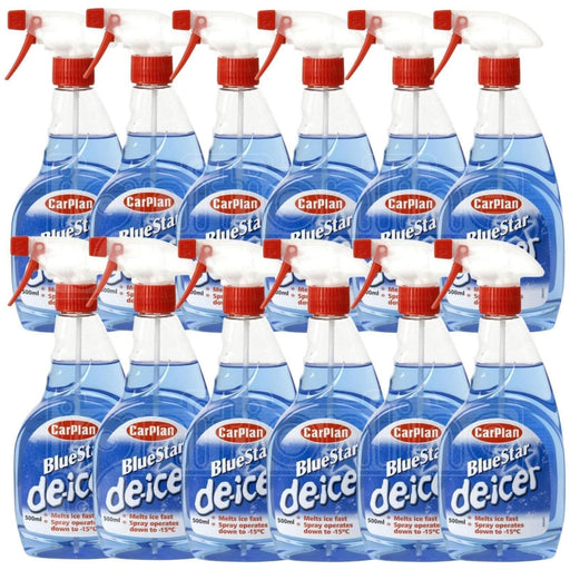 12x CarPlan Blue Star De Icer De-Icer Trigger Spray Winter Car 500ml CarPlan  - Town Parts