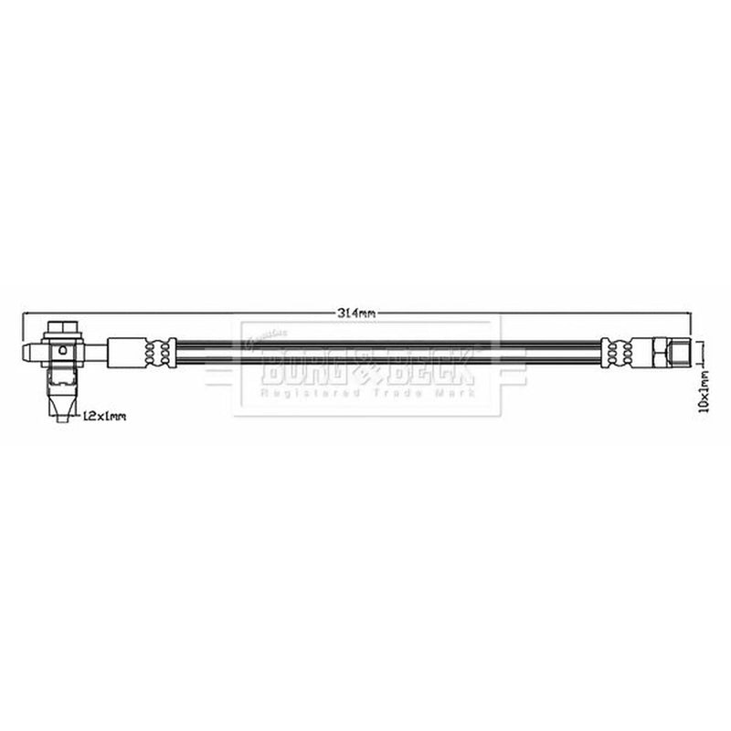 Borg & Beck Brake Hydraulic Hose Line Rear Left BBH8804