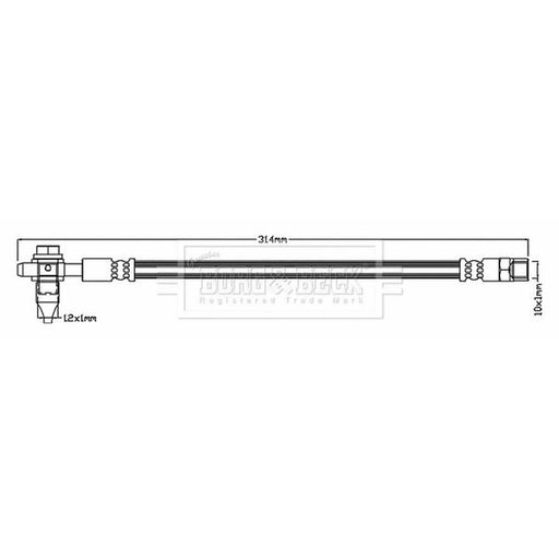 Borg & Beck Brake Hydraulic Hose Line Rear Left BBH8804