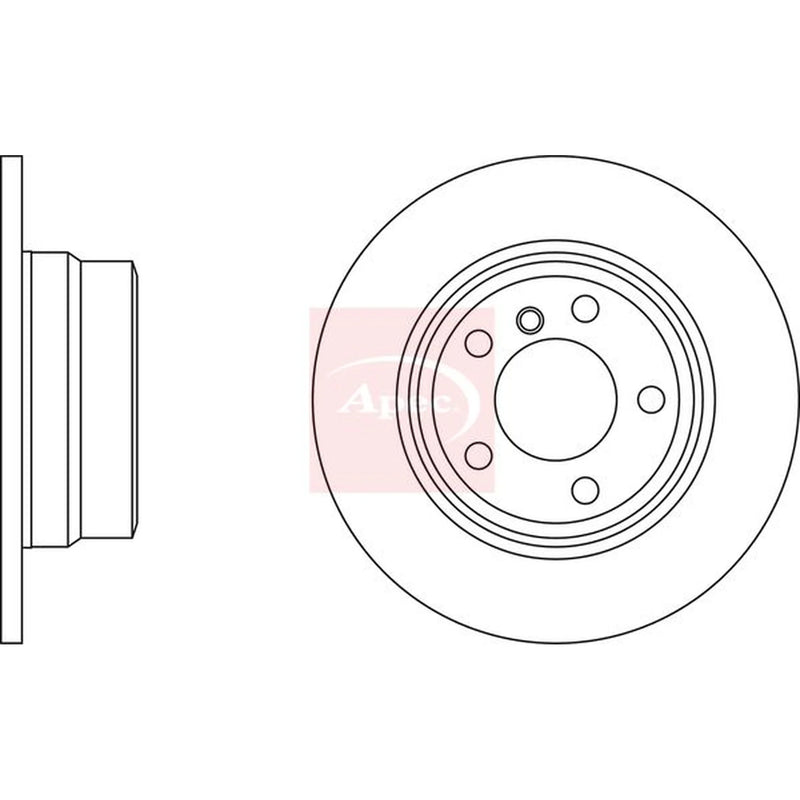 Apec 2 x Solid Rear Brake Discs DSK2172