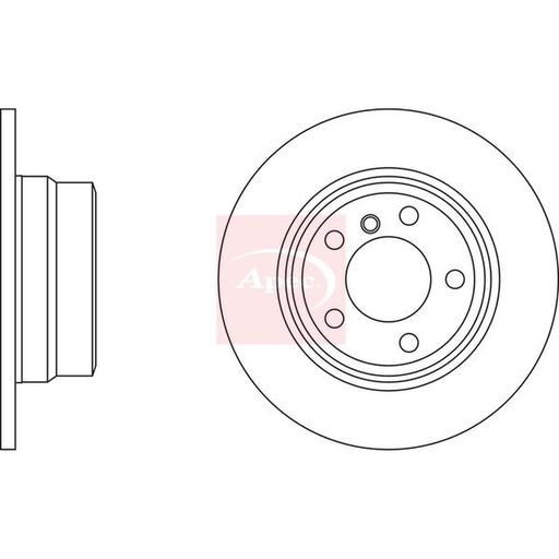 Apec 2 x Solid Rear Brake Discs DSK2172