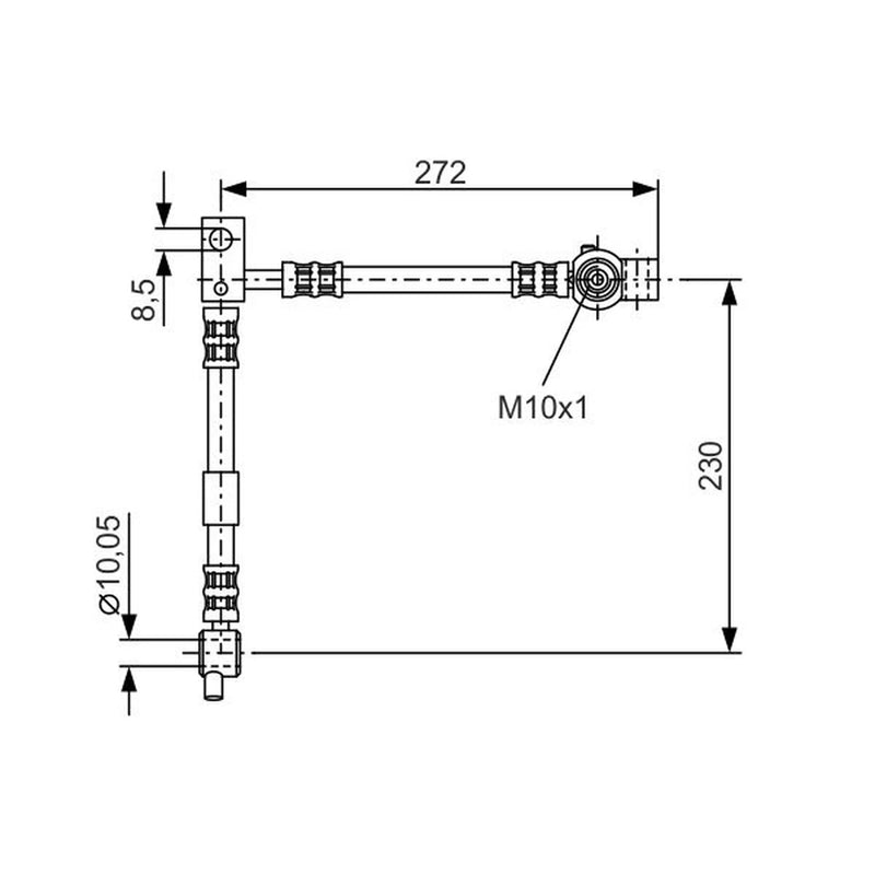 Bosch Brake Hydraulic Hose Line Front Right 1 987 476 361