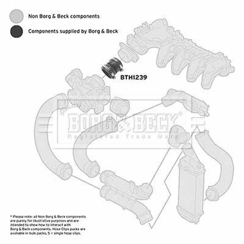 Borg & Beck Intercooler Turbo Charge Air Hose BTH1239