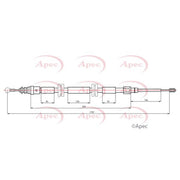 Apec Handbrake Cable Left Rear CAB1749