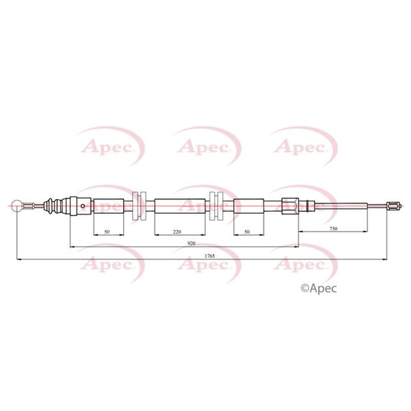 Apec Handbrake Cable Left Rear CAB1749