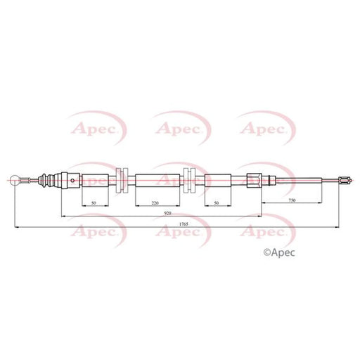 Apec Handbrake Cable Left Rear CAB1749