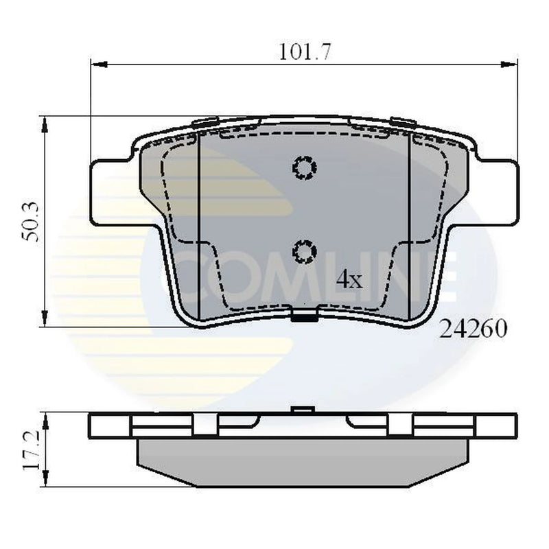 Comline 4 x Rear Brake Pad Set CBP01557