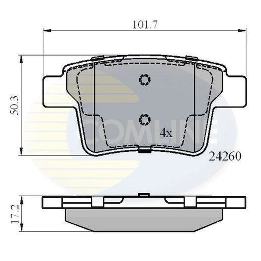 Comline 4 x Rear Brake Pad Set CBP01557