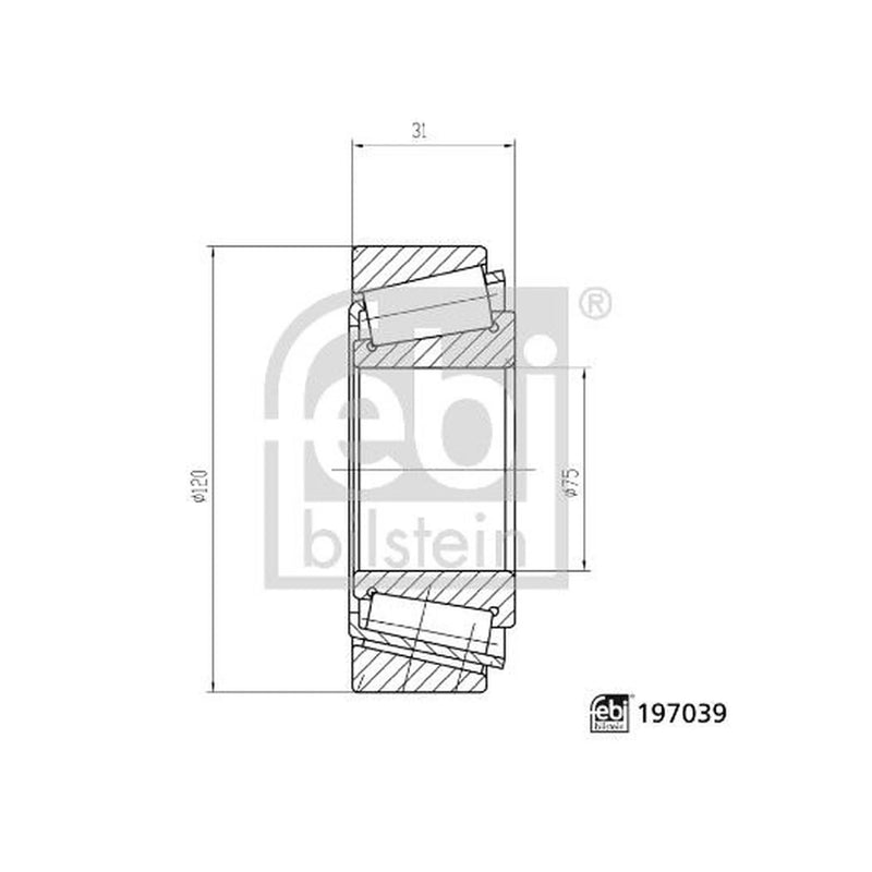 Febi Wheel Bearing 120mm OD ID Wide 197039