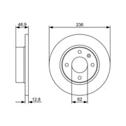 Bosch 2 x Solid Front Brake Discs 0 986 479 491